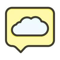 Cloud Messaging Vector Thick Line Filled Colors Icon Design