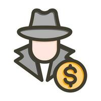 Fraud Vector Thick Line Filled Colors Icon Design