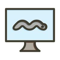 Worm Vector Thick Line Filled Colors Icon Design