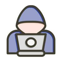 Hacker Vector Thick Line Filled Colors Icon Design