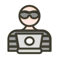 Robber Vector Thick Line Filled Colors Icon Design