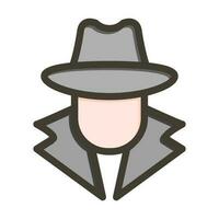 Spy Vector Thick Line Filled Colors Icon Design