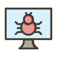 Malware Vector Thick Line Filled Colors Icon Design