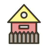 Farmhouse Vector Thick Line Filled Colors Icon Design