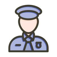 Police Vector Thick Line Filled Colors Icon Design