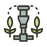 Irrigation System Vector Thick Line Filled Colors Icon Design