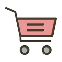 Cart Vector Thick Line Filled Colors Icon Design