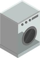 3D Washing Machine Element On White Background. vector