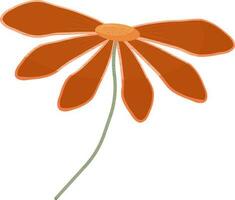 naranja flor elemento en plano estilo. vector