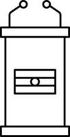 Speech Podium Or Rostrum Icon In Black Line Art. vector