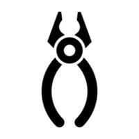 Pliers Flat Glyph Icon Design vector