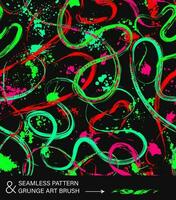 Pattern with abstract wavy shapes, swirls, twirls, paint brush strokes, blots, spattered paint of neon bright colors. Grunge style for sports goods, prints, clothing, t shirt design, vinyl wrap. vector