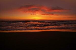 Scenic Warm Colorful California Coast Sunset photo