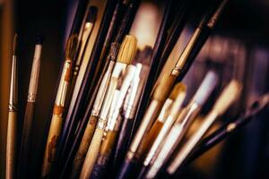 Oil Painting Paintbrushes photo