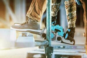 Gasoline Chainsaw Work photo