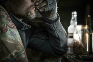 Homeless Alcoholic Caucasian Male photo