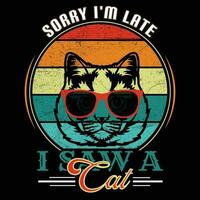 Cat t shirt designs vector