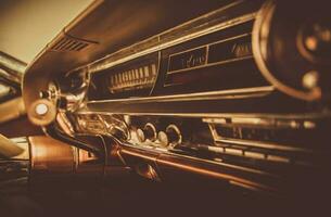 Vintage Classic Car Dashboard photo