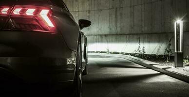 Modern Concrete LED Illuminated Driveway photo