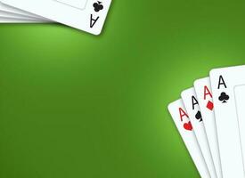 póker tarjetas verde mesa foto