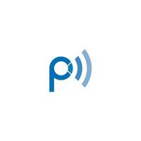 Letter P WiFi Wave Logo vector