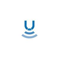 Letter U WiFi Wave Logo vector