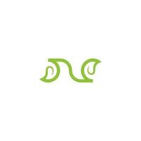 Letter N Leaf logo design vector