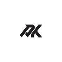 Bold letters PK monogram logo design vector