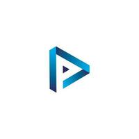 Letter P Play Media logo design vector