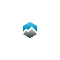 Hexagonal Mountain logo design vector