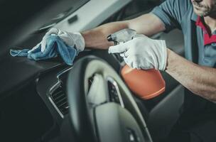 Car Interior Dashboard and Cockpit Disinfection and Cleaning photo