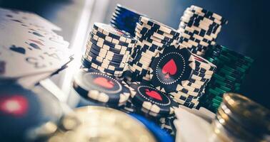 Casino Concept With Poker Chips And Cards. photo