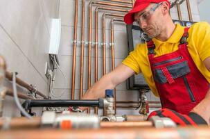 Residential Heating Systems Technician at Work photo