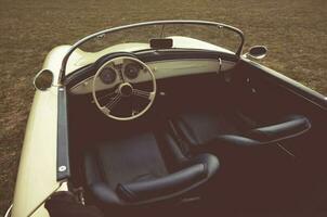 Vintage Convertible Car with Open Roof photo