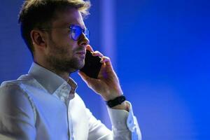 Caucasian Businessman Talking on the Phone photo