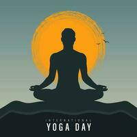 International yoga day vector illustration