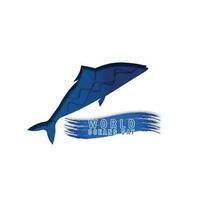 June 8 - World Oceans Day, Vector Illustration in paper cut style