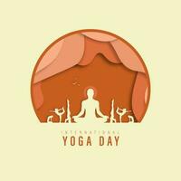 internacional yoga día, vector ilustración