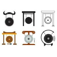 Icon of Gong or Indonesian traditional musical instrument vector