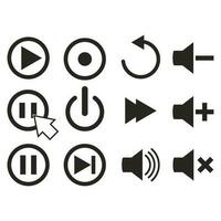 Media Player button icons vector