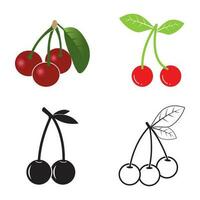 fresh cherry fruit icon vector