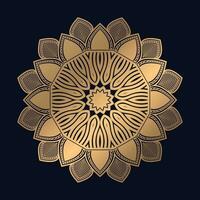 lujoso mandala diseño con dorado vistoso vector modelo