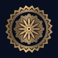 Luxurious mandala design with golden colorful vector Template