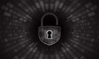 Modern Cybersecurity Technology Background with padlock vector