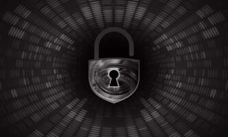 Modern Cybersecurity Technology Background with padlock vector