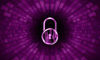 Modern Cybersecurity Technology Background with padlock vector