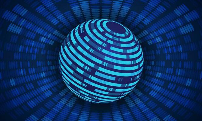 Modern Cybersecurity Technology Background with Blue Globe