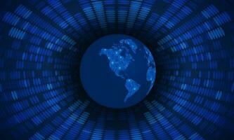 Modern Cybersecurity Technology Background with Blue Globe vector
