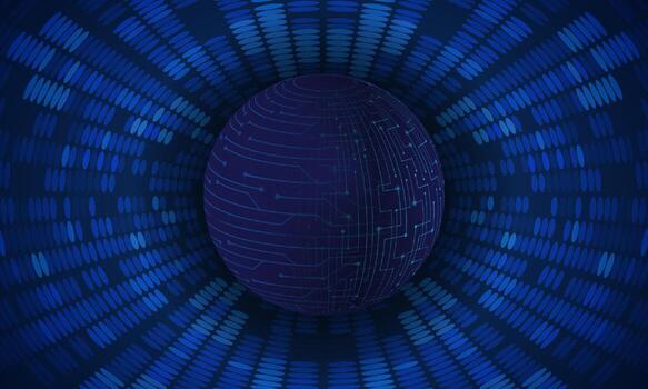 fondo de tecnología de ciberseguridad moderna con globo azul vector