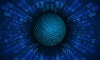 Modern Cybersecurity Technology Background with Blue Globe vector